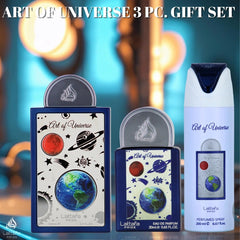 Art of Universe 3 Piece Gift Set – 3.4 oz EDP + 0.67 oz EDP + 6.7 oz EDP Unisex