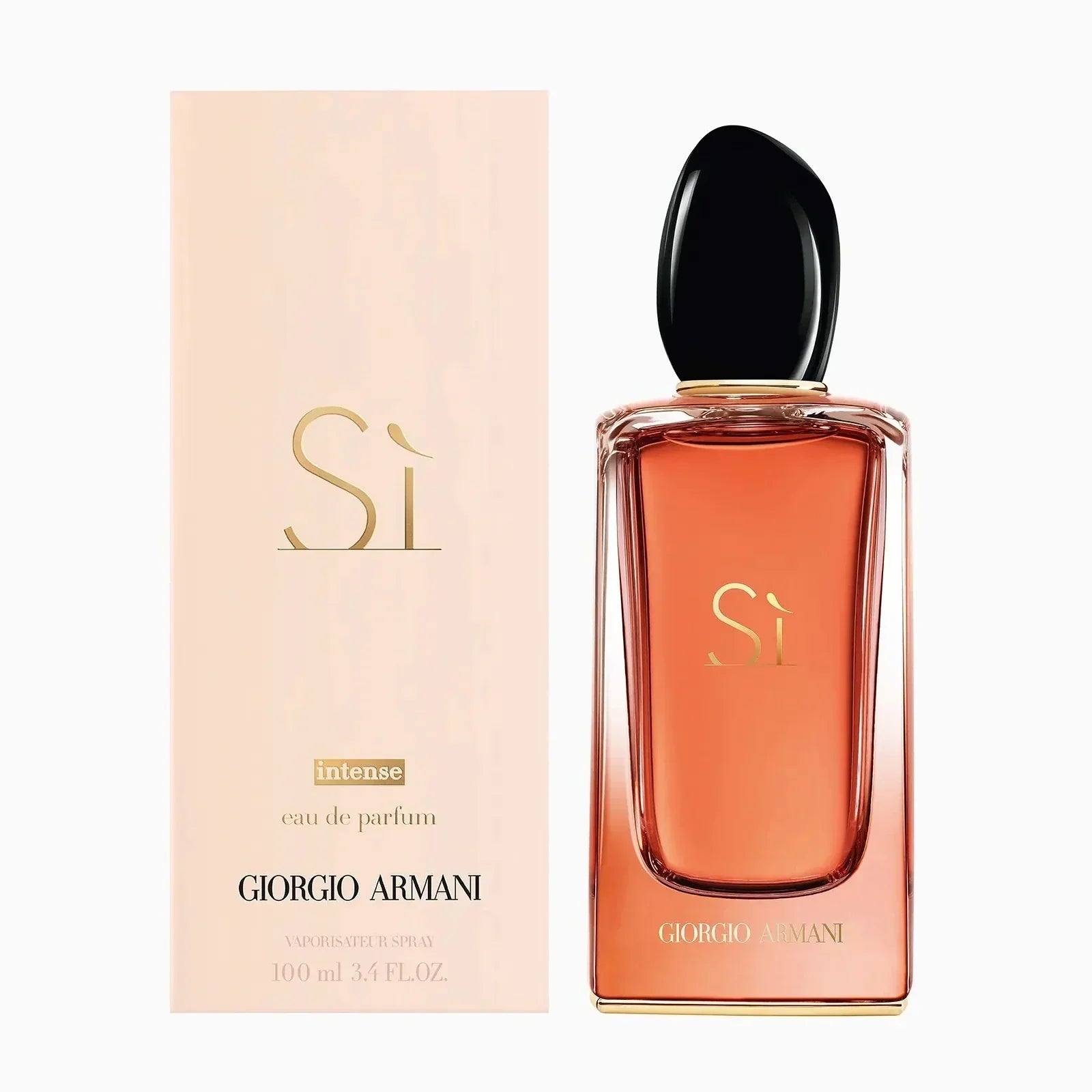 Giorgio Armani Si Intense perfume bottle and packaging on a white background
